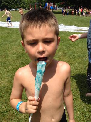 Camper enjoying cotton candy